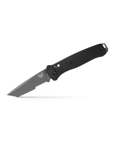 Benchmade 537SGY-03 Bailout AXIS Folding Knife - 3.38" CPM-M4 Tungsten Gray Tanto Combo Blade, Black Aluminum Handles
