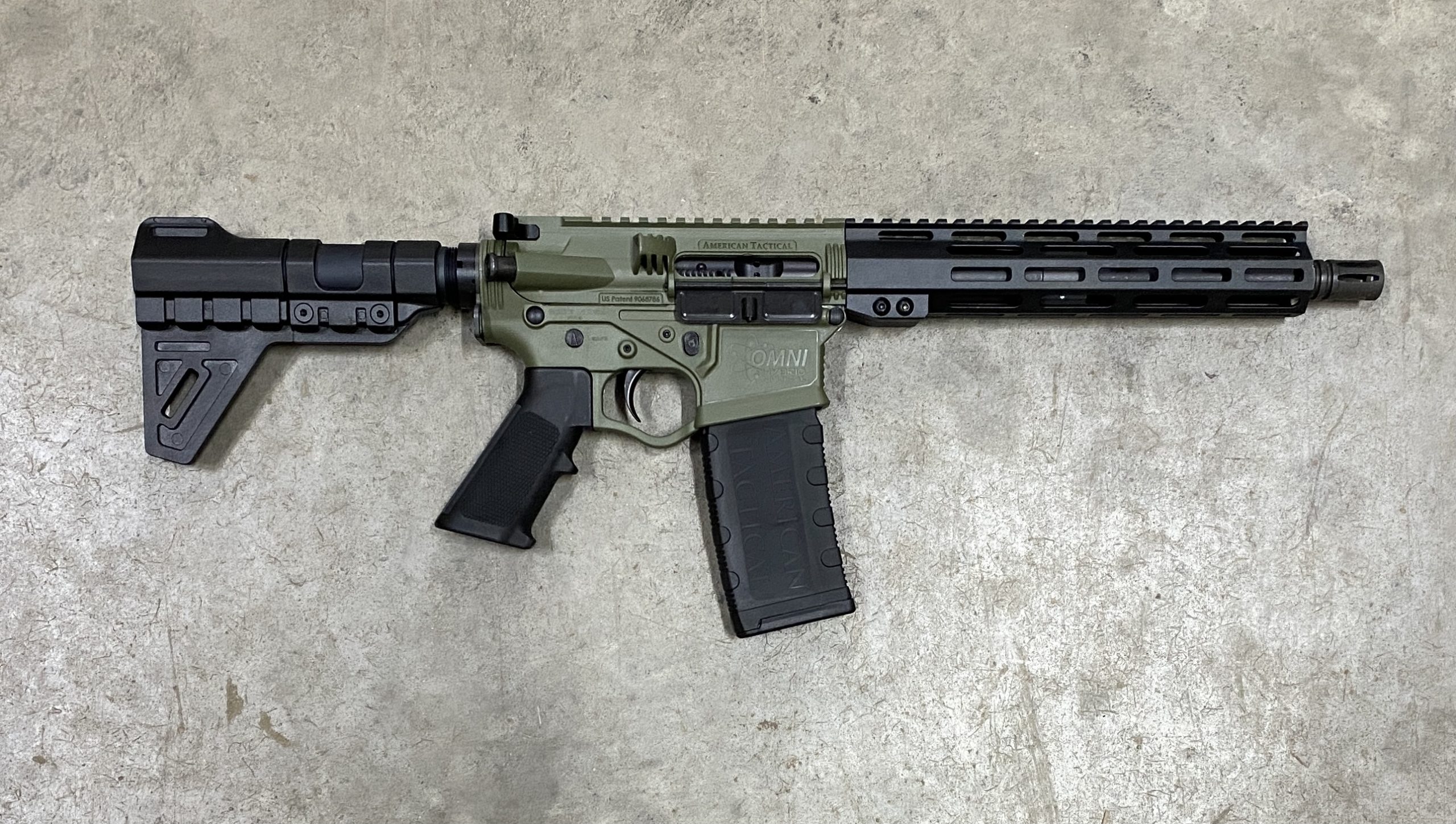ATI OMNI Hybrid 300 Blackout AR Pistol 10" Barrel Battlefield Green MLok