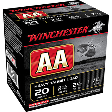 Winchester AA Heavy Target Load 20 Gauge 2.75 in. 1 oz. 7.5 Shot 25 rd.