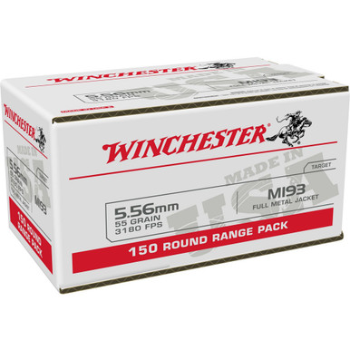 Winchester USA Rifle Ammo 5.56mm 55 gr. FMJ 150 rd.