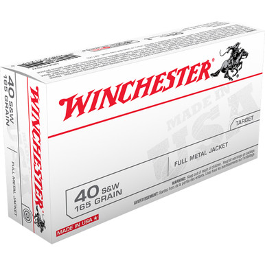 Winchester USA Pistol Ammo 40 S&W 165 gr. FMJ 50 rd.