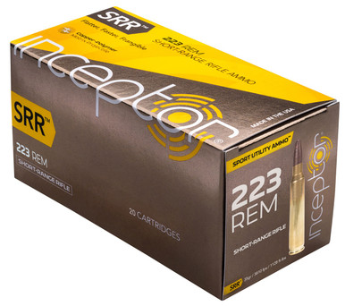 Inceptor 223 Remington Ammunition 223SRR-20 Short Range Rifle 35 Grain Frangible Lead Free 20 Rounds