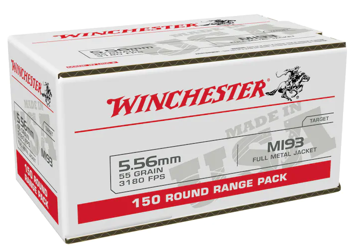 Winchester 5.56x45mm NATO FMJ 55gr. 3180FPS 150rd Box M193 #USA556L1