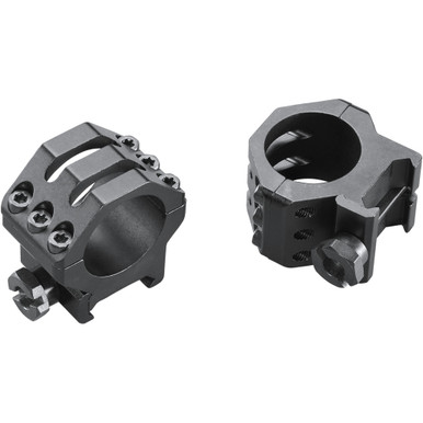 Weaver Classic 6Hole Skeleton Rings Matte Black 1" Medium Clamshell Pack