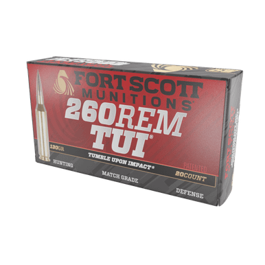 Fort Scott Munitions 260 Rem Tumble Upon Impact (TUI) - 130gr Solid Copper Spun, 20 Rounds per Box