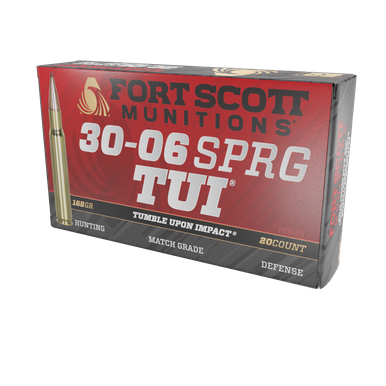 Fort Scott Munitions 30-06 Springfield Tumble Upon Impact (TUI) - 168gr Solid Copper Spun, 20 Rounds per Box