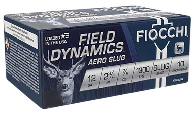 Fiocchi 12LESLUG Field Dynamics 12ga 1oz Aero Slug - 1560 FPS - 10 Rounds