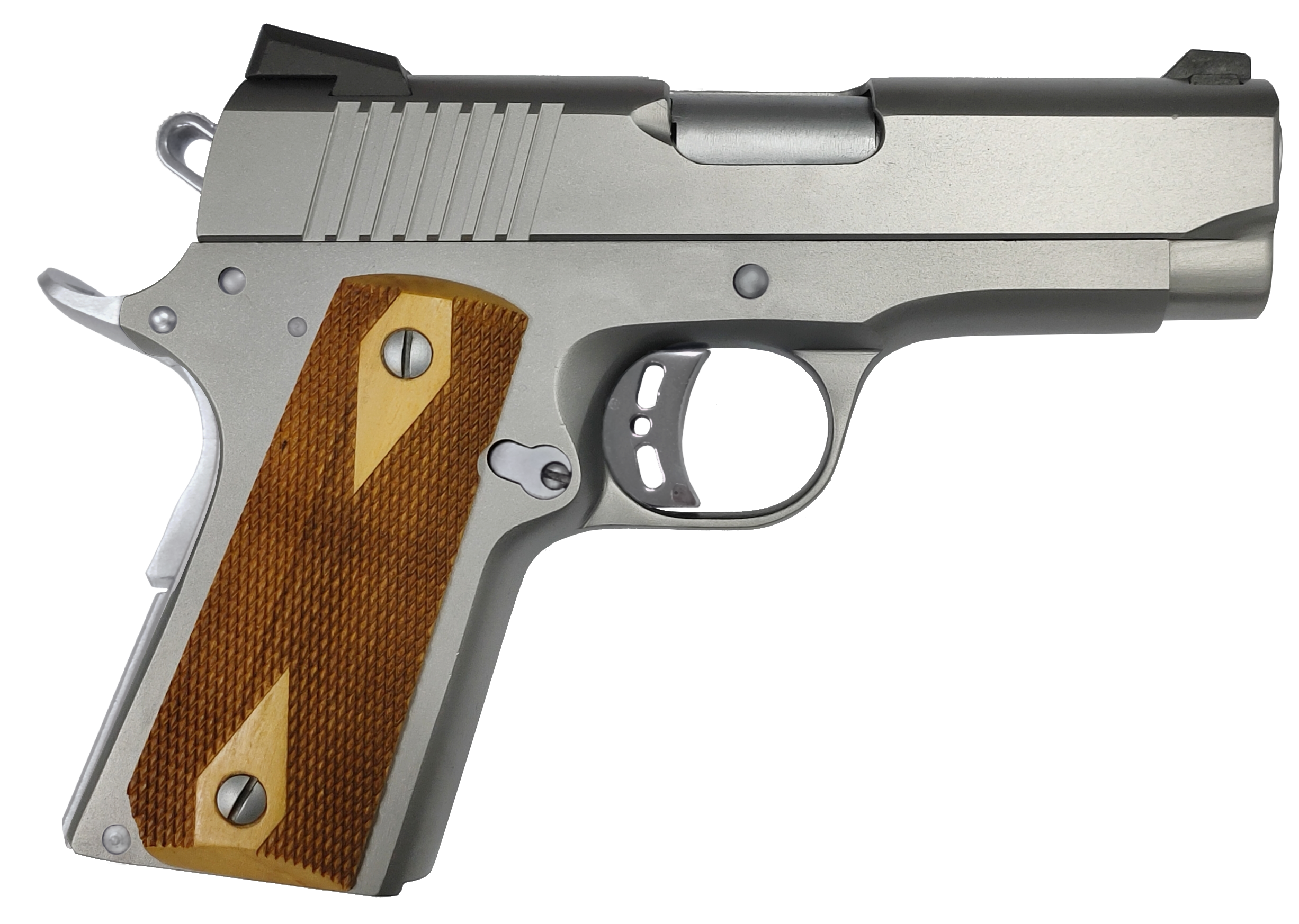 Rock Island Armory Rock Standard CS Pistol 56829, 9mm Luger, 3.60in, Wood Double Checkered Grips, Matte Stainless Finish, 8 Rds