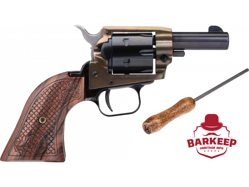 Heritage Barkeep 22 LR 2" Barrel Scrolled Wood Grips BK22CH2WBRN10