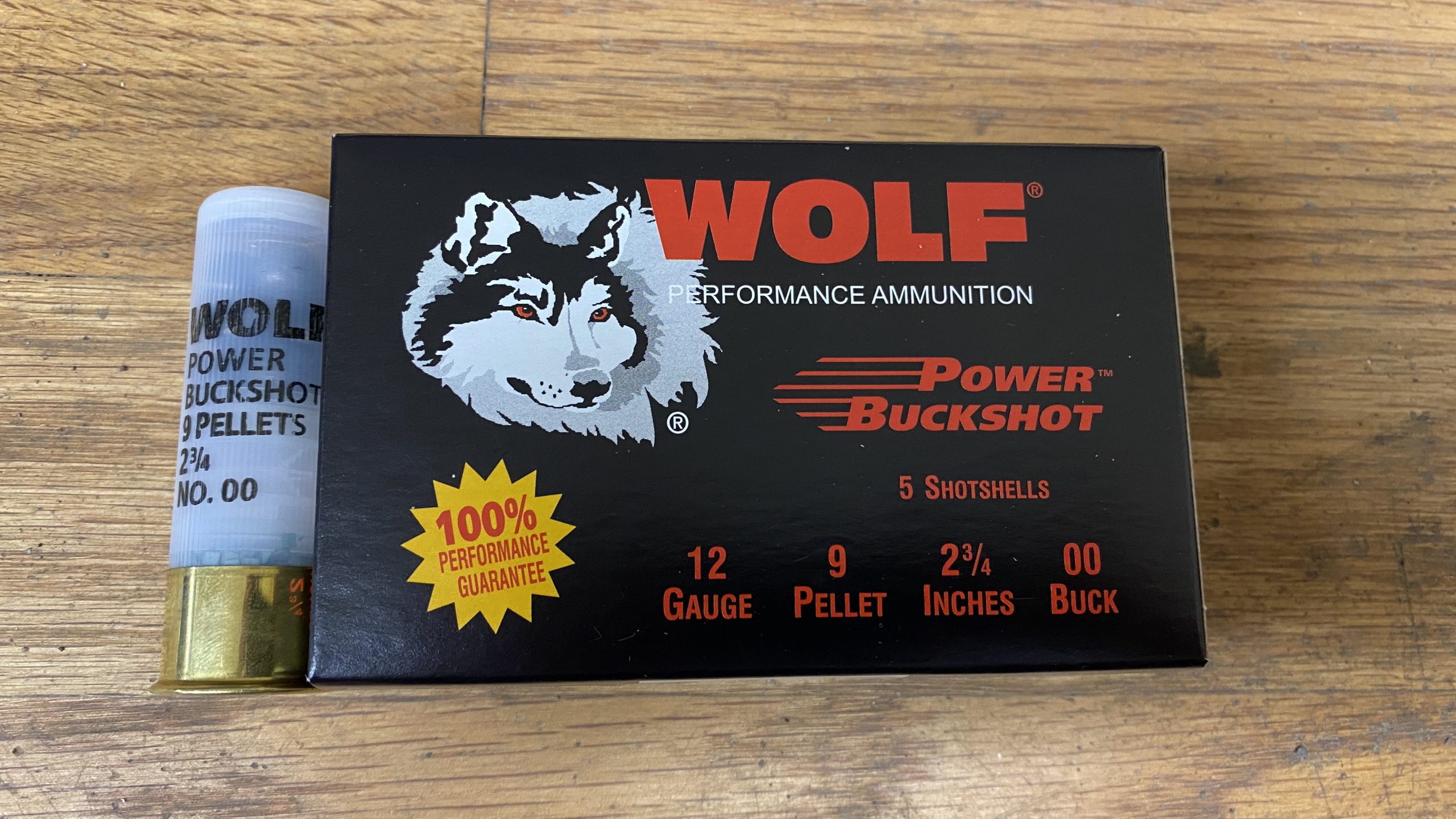 Wolf Ammunition 12 GA 2-3/4" 00 Buck 9 Pellet Case of 100 Rounds / Shells Buckshot Bulk Ammo