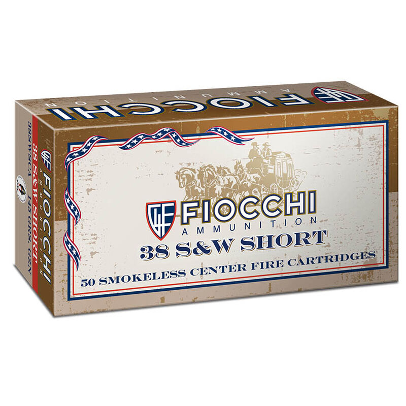 Fiocchi Cowboy Action .38S&W Short 145gr Lead Round Nose 720FPS 50rd Box #38SWSHL