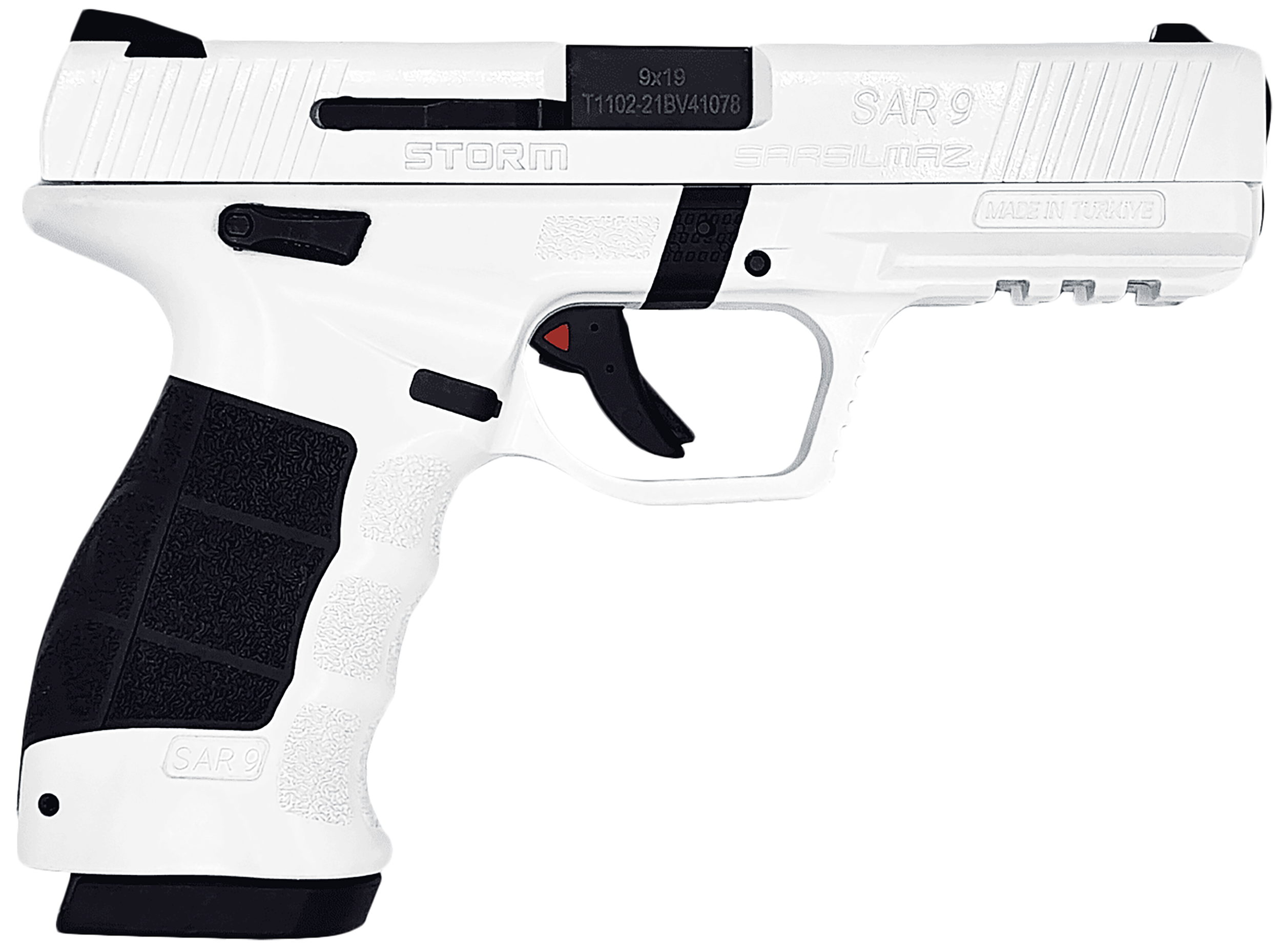 SAR USA SAR9 Storm Pistol SAR9STORMWT, 9mm, 4.40in, Interchangeable Panels, 17 Rds