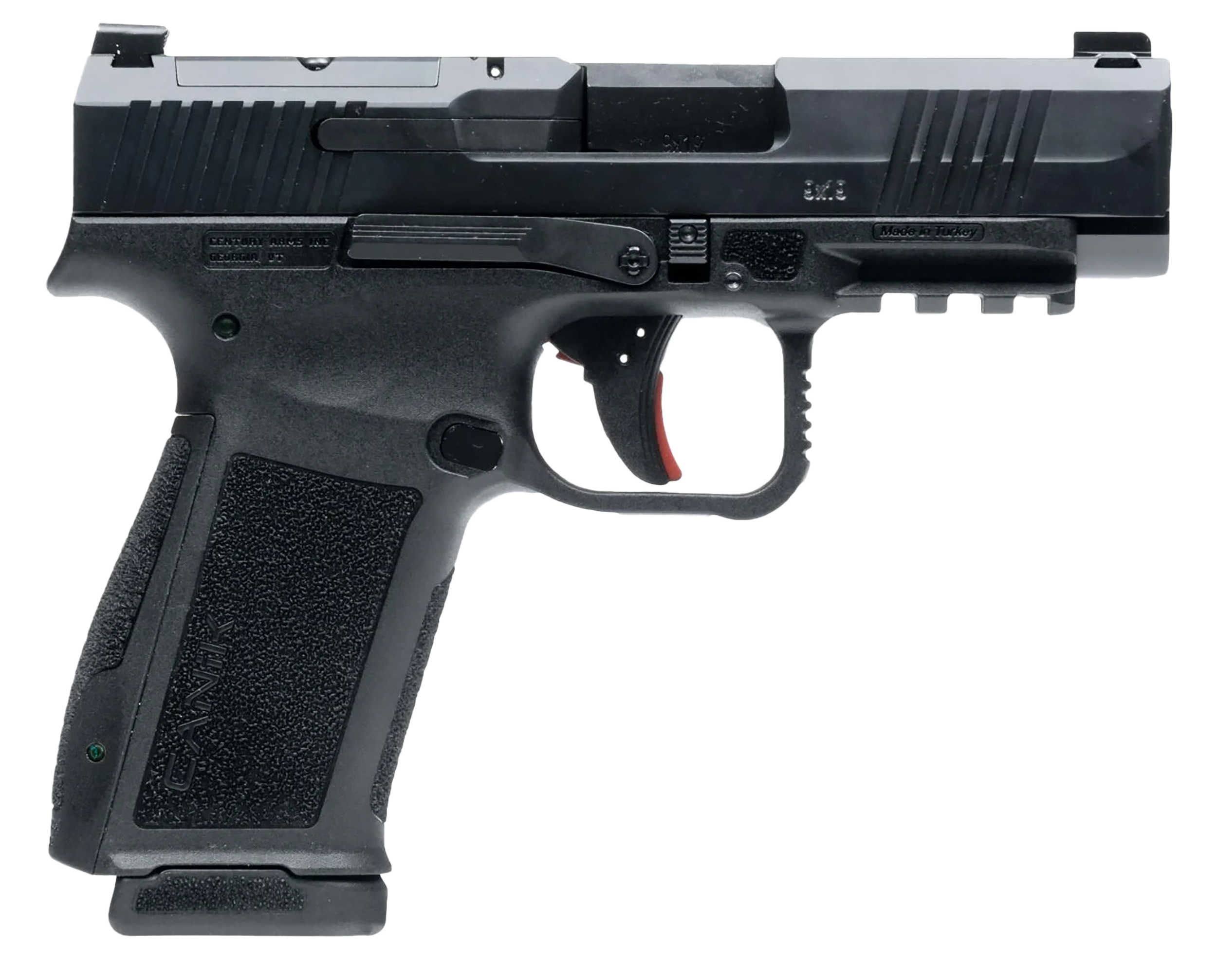 Century Mete MC9LS Pistol HG7885N, 9mm Luger, 3.64in, Interchangeable Backstrap Grips, Black Finish, 10 Rds