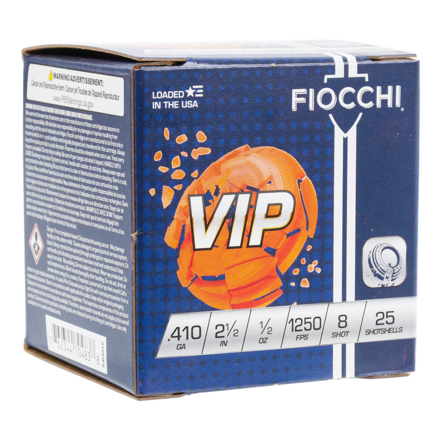 Fiocchi Exacta VIP .410ga. 2-1/2" 1/2oz. #8 Shot, 25 Round Box