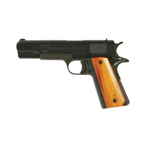 Rock Island GI Standard FS 38 Super 5" Barrel, 10+1 Capacity, Black Parkerized Finish Steel Beavertail Frame, Wood Grip
