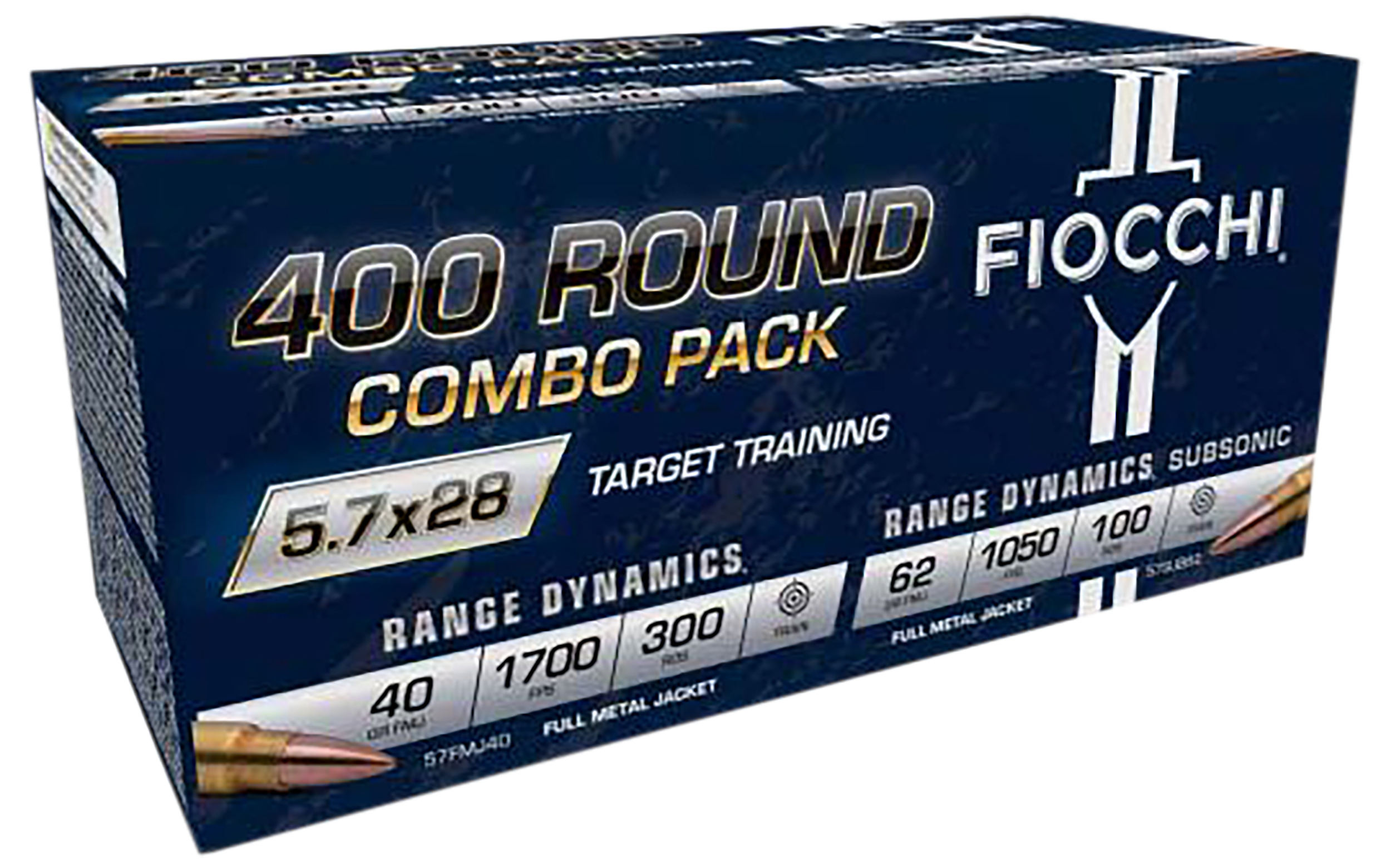 Fiocchi Hyperformance Pistol Ammunition 57COMSUB, 5.7x28mm, Full Metal Jacket (FMJ)