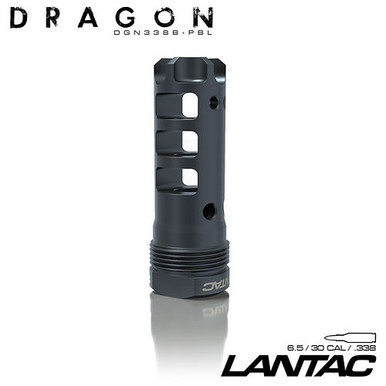 LanTac USA Plan-B Dragon Full Length Muzzle Brake 30 Cal - 5/8X24 Thread Pitch, Black