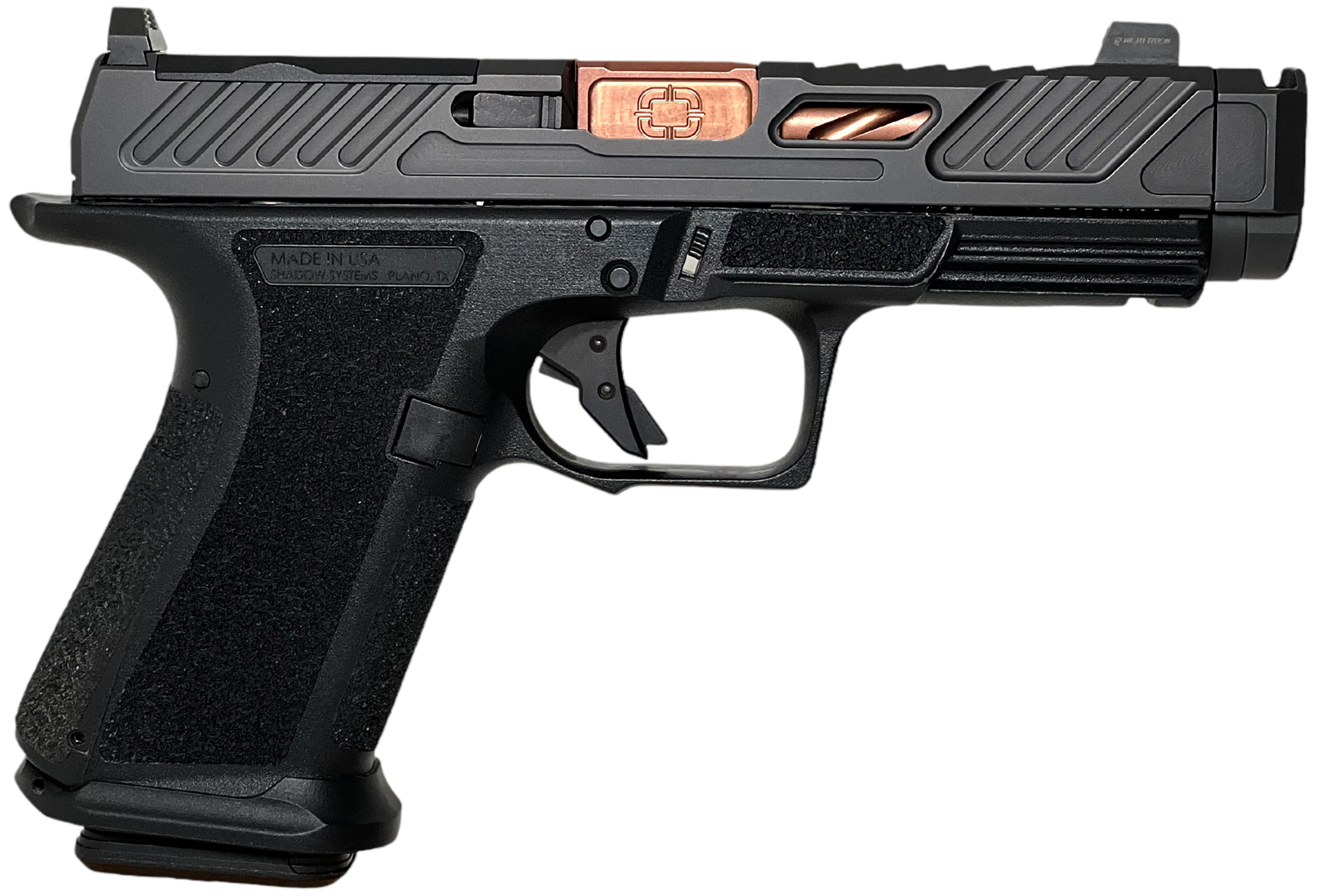 Shadow Systems MR920P Compensator Optic Ready Pistol SS1239, 9mm Luger, 4.25in, Black Interchangeable Backstrap, Black Finish, 10 Rds