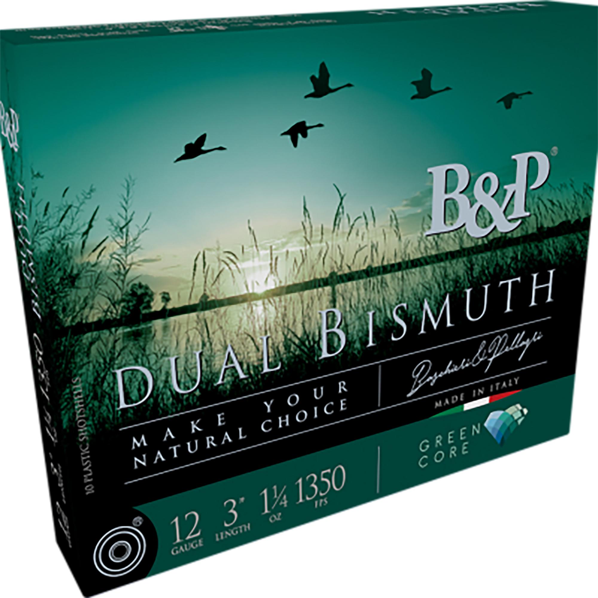 Baschieri & Pellagri Dual Bismuth Shotshells 12B4DB43, 12 Gauge, 3", 1/4 oz, 1350 fps, #3/4 Shot, 10 Rds/box