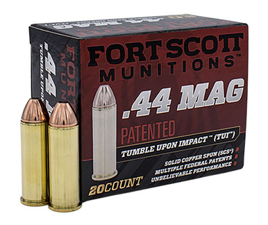 Fort Scott Munitions 44 Mag Ammunition FSM44200SCV1 200 Grain Solid Copper Spun 20 Rounds