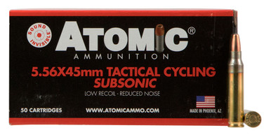 Atomic Ammunition Subsonic 5.56NATO 112gr Soft Point Round Nose - 50 Per Box