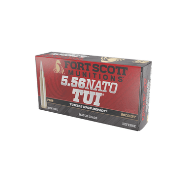 Fort Scott Munitions 556-070-SCV2 Tumble Upon Impact (TUI) 5.56x45mm NATO 70 gr Solid Copper Spun - 20 rounds per Box