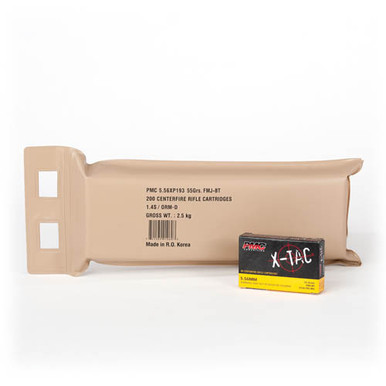 PMC 5.56X Battle Pack 5.56NATO 55 gr Full Metal Jacket Boat-Tail - 200 Round Battle Pack