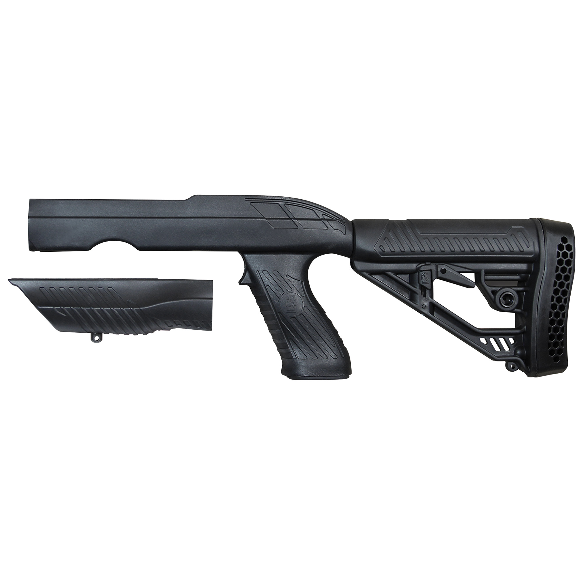 ADAPTIVE TACTICAL AT02020 Tac-Hammer RM4 Black Synthetic, Adjustable Stock with Magazine Compartments, Stowaway Accessory Rail, Fits Ruger 10/22 Takedown (Factory Tapered Barrel)