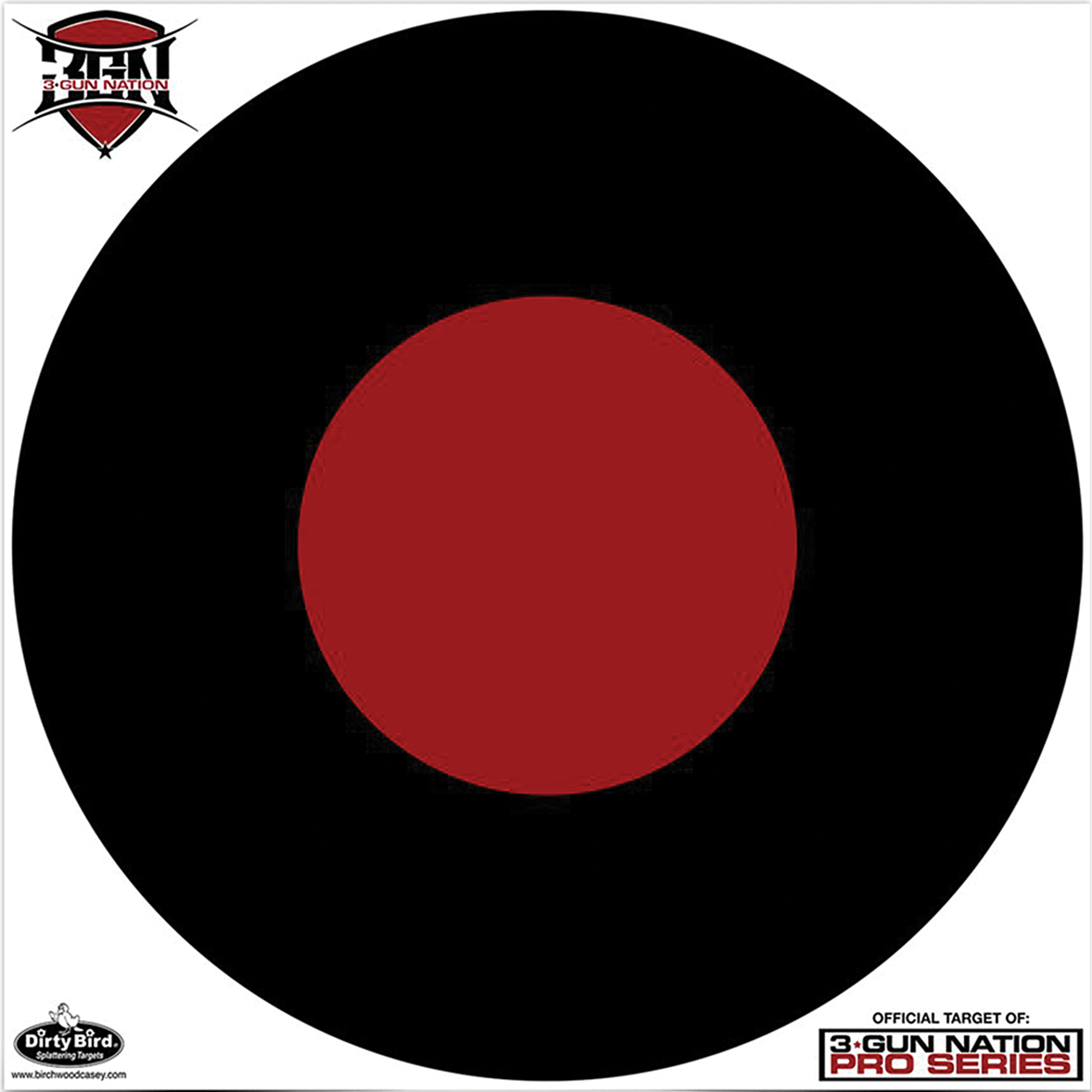 Birchwood Casey 35187 Dirty Bird 3-Gun Nation Circle Paper Hanging 17.25” Black/Red 5 Pack