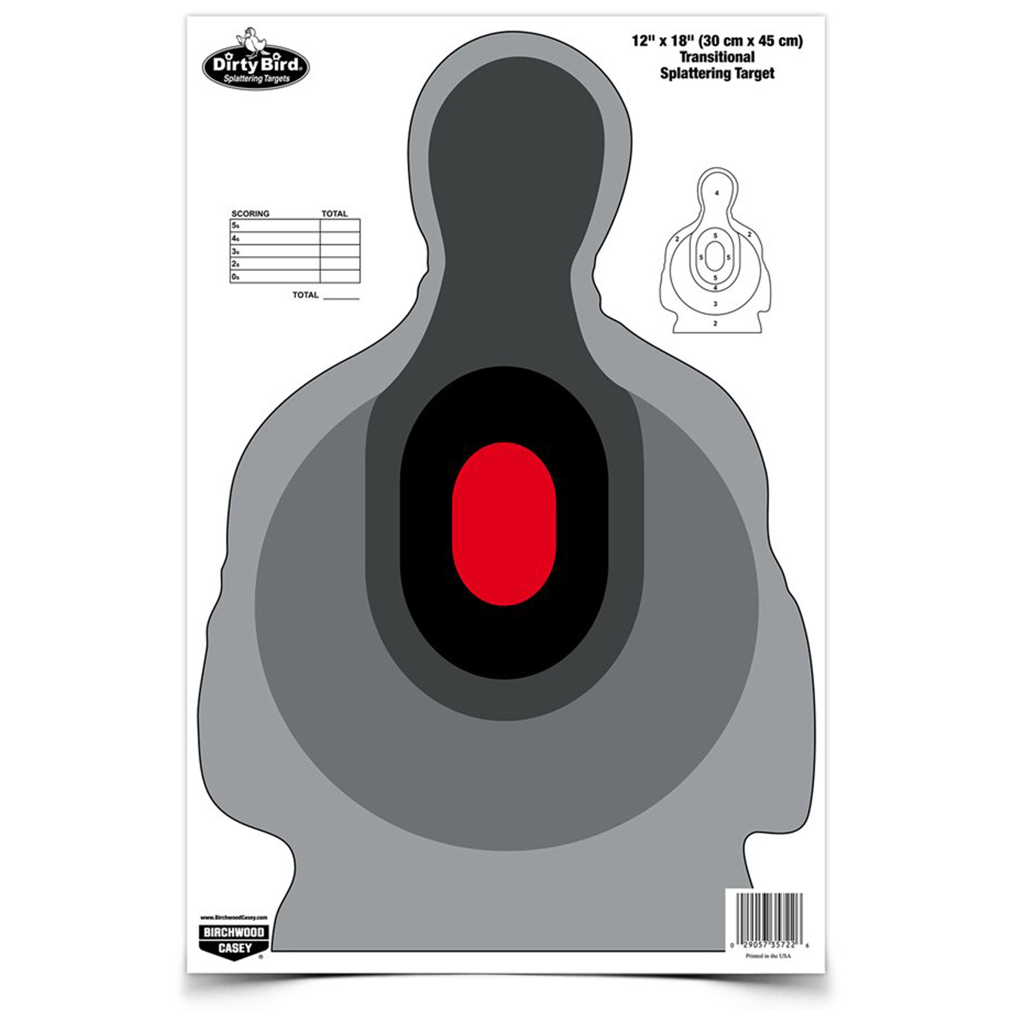 Birchwood Casey 35727 Dirty Bird Silhouette Tagboard Target 12” x 18” 8 Per Pkg
