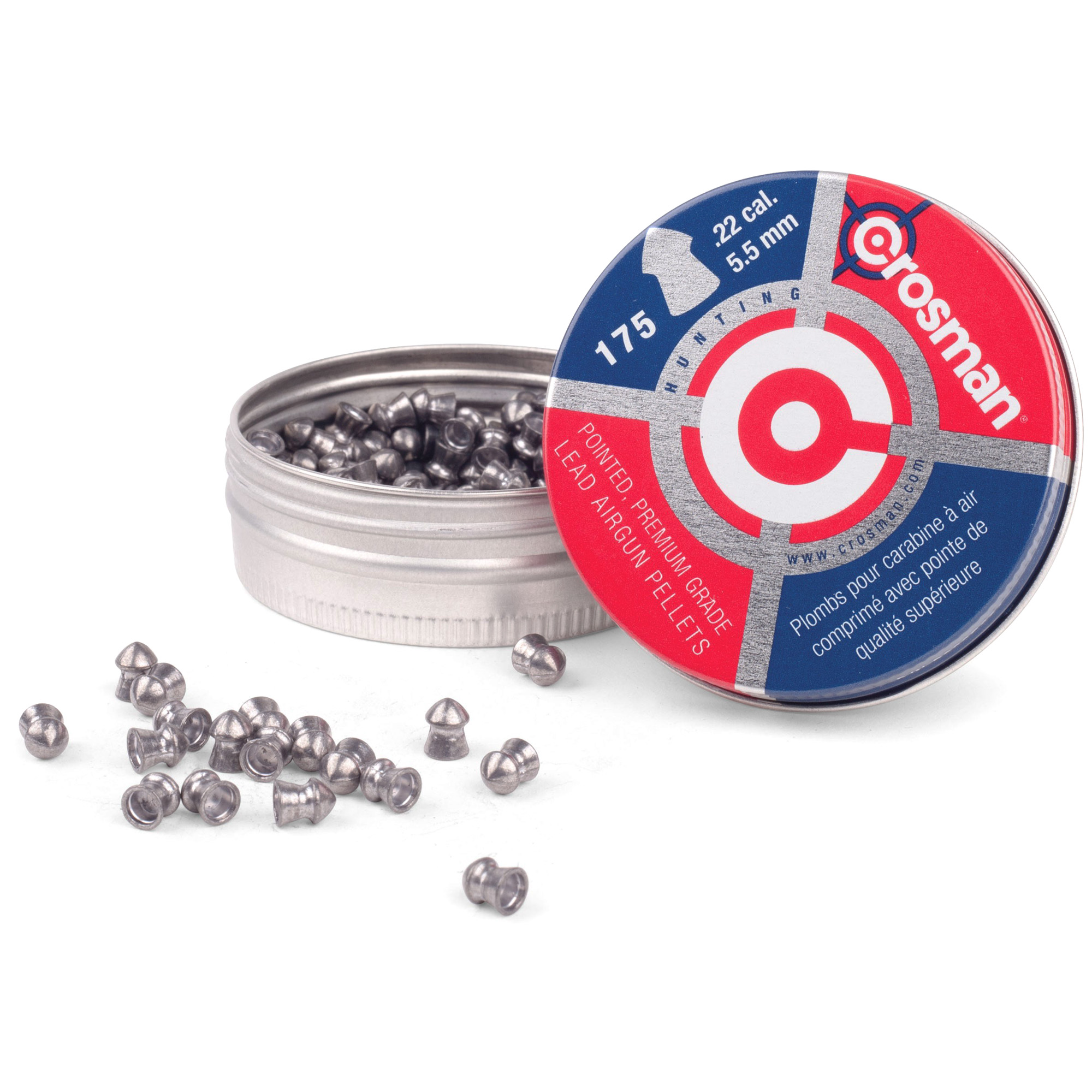 Crosman P022 Premier Pointed 22 Lead Pointed Hunting Pellet 175/Tin