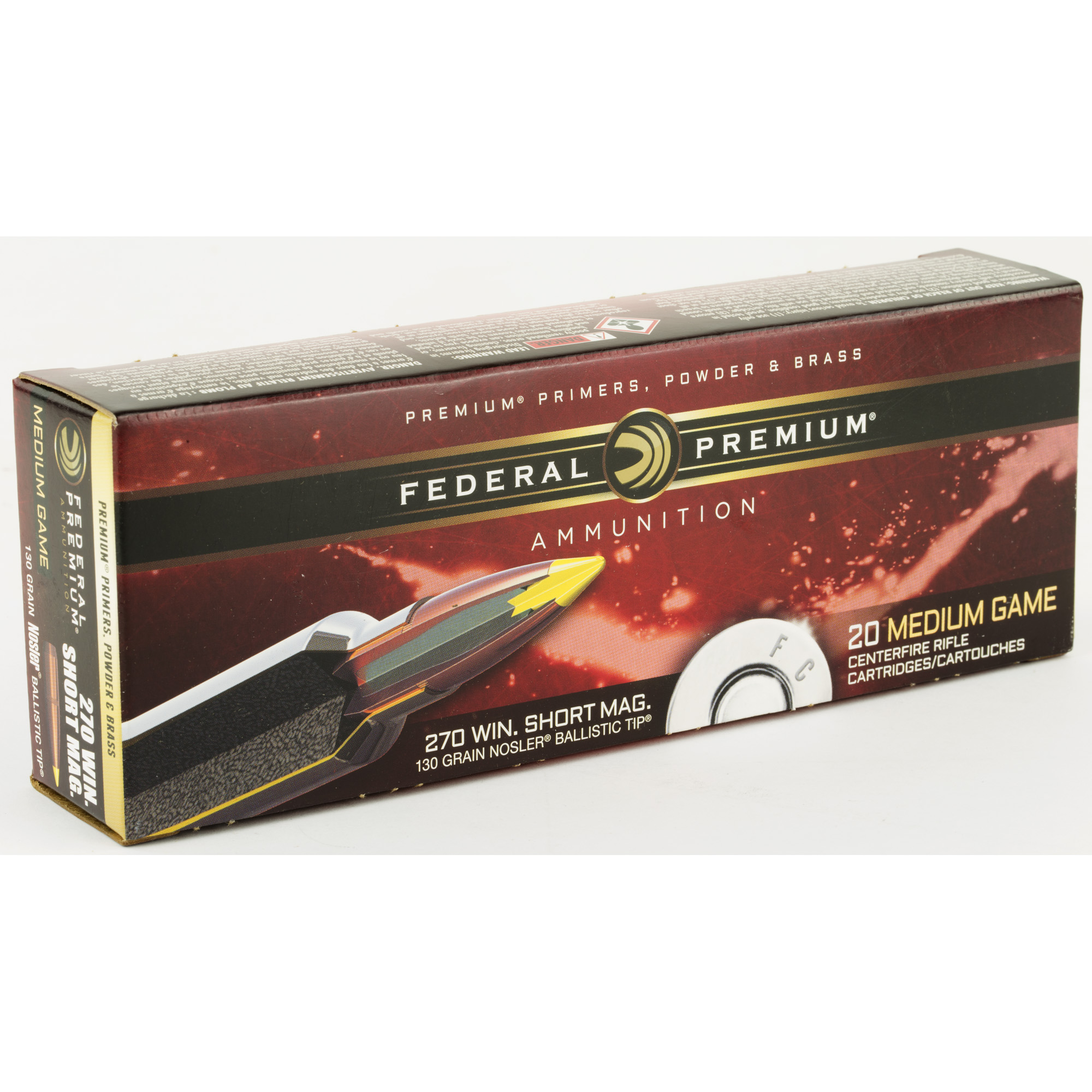 Federal 270 WSM Premium Hunting 270 Win Short Mag 130 gr Nosler Ballistic Tip (NBT)