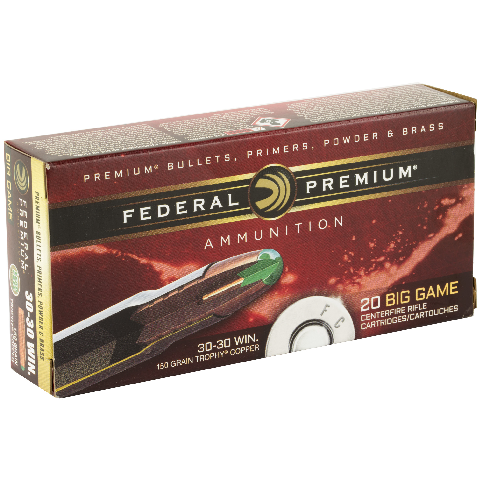 Federal P3030TC1 Premium 30-30 Win 150 gr Trophy Copper (TC) 20 Bx/ 10 Cs