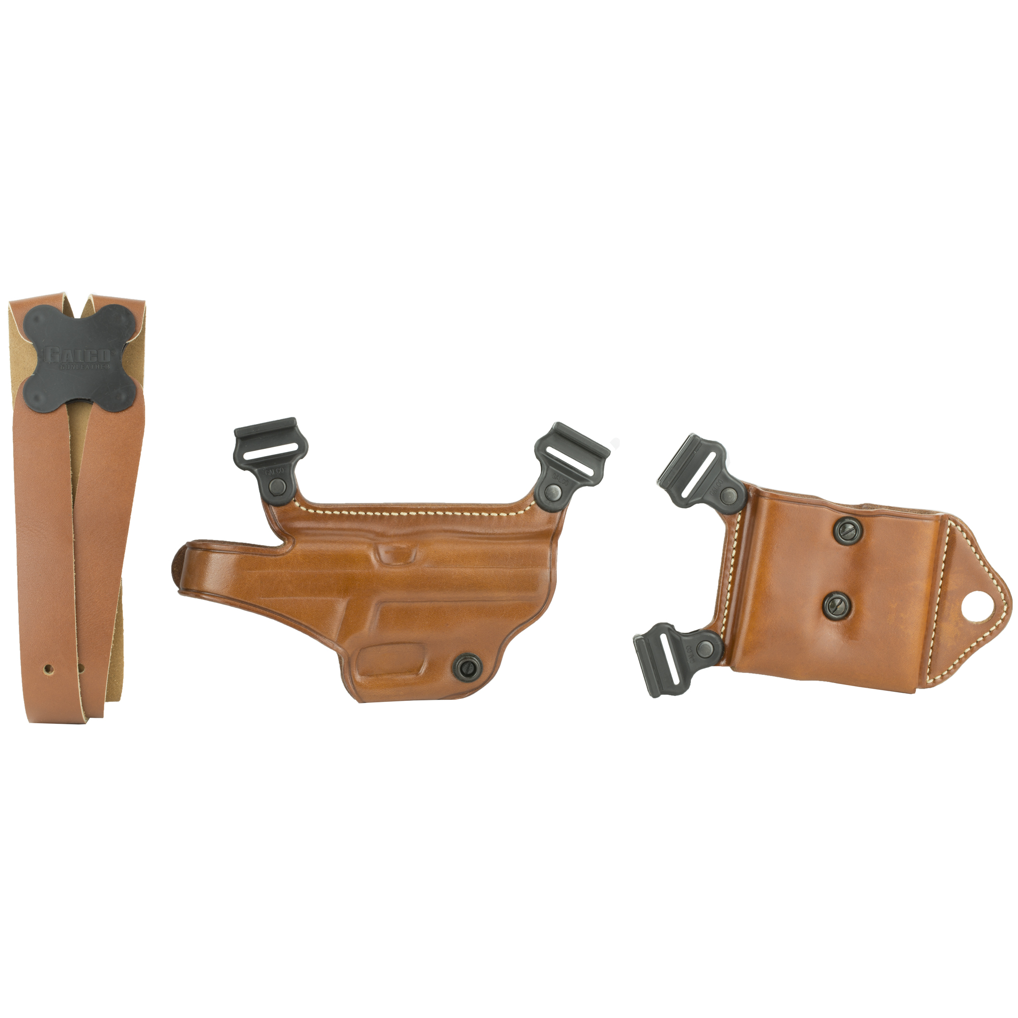Galco MCII250 Miami Classic II Shoulder System Size Fits Chest Up To 56” Tan Leather Harness Fits Sig P229 Fits Sig P226 Fits Sig P228 Right Hand