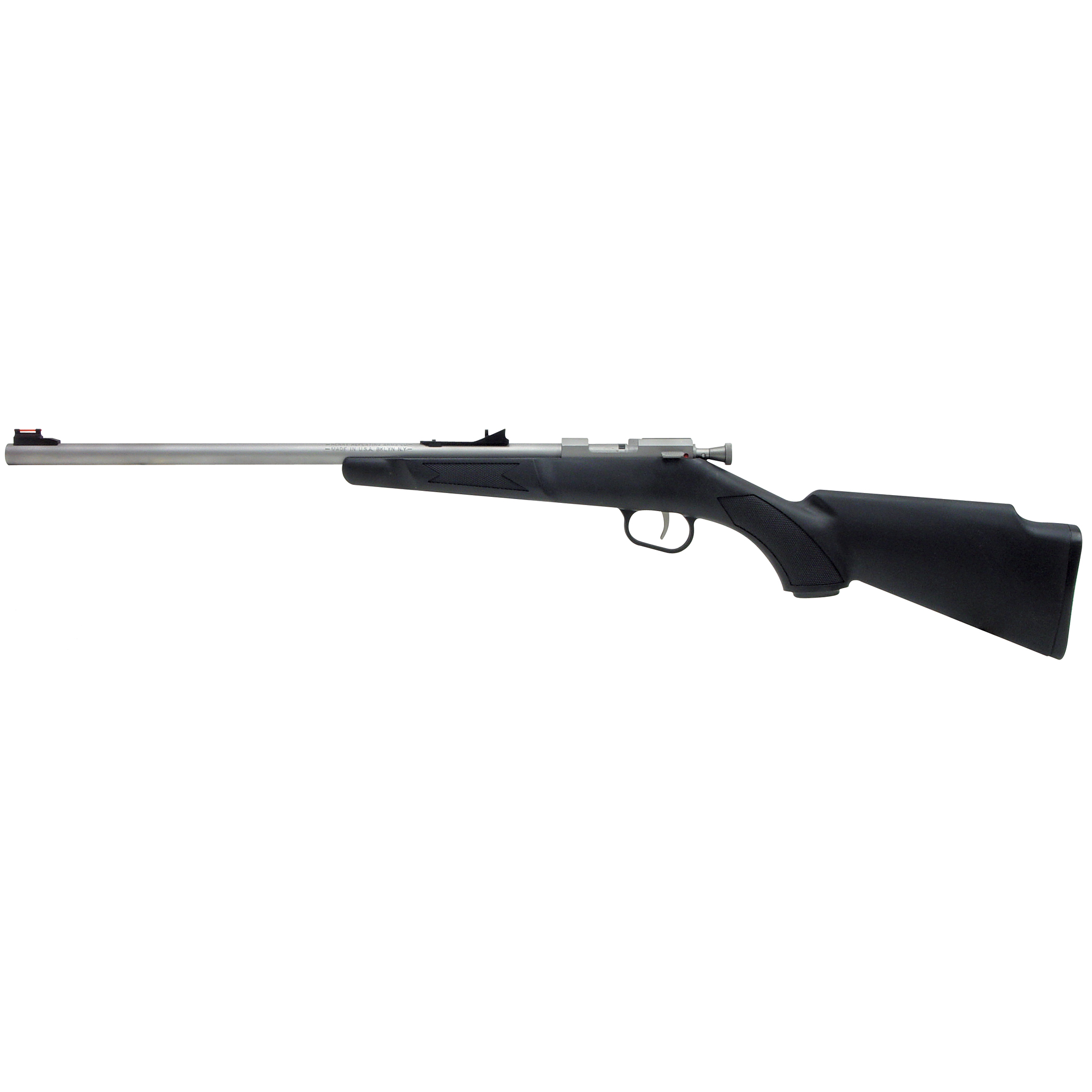 Henry H005 Mini Bolt Youth 22 Short/ 22 Long/ 22 LR 1rd 16.25” Stainless Steel Barrel & Receiver, Fiber Optic Front & Rear Sights, Black Synthetic Stock Right Hand