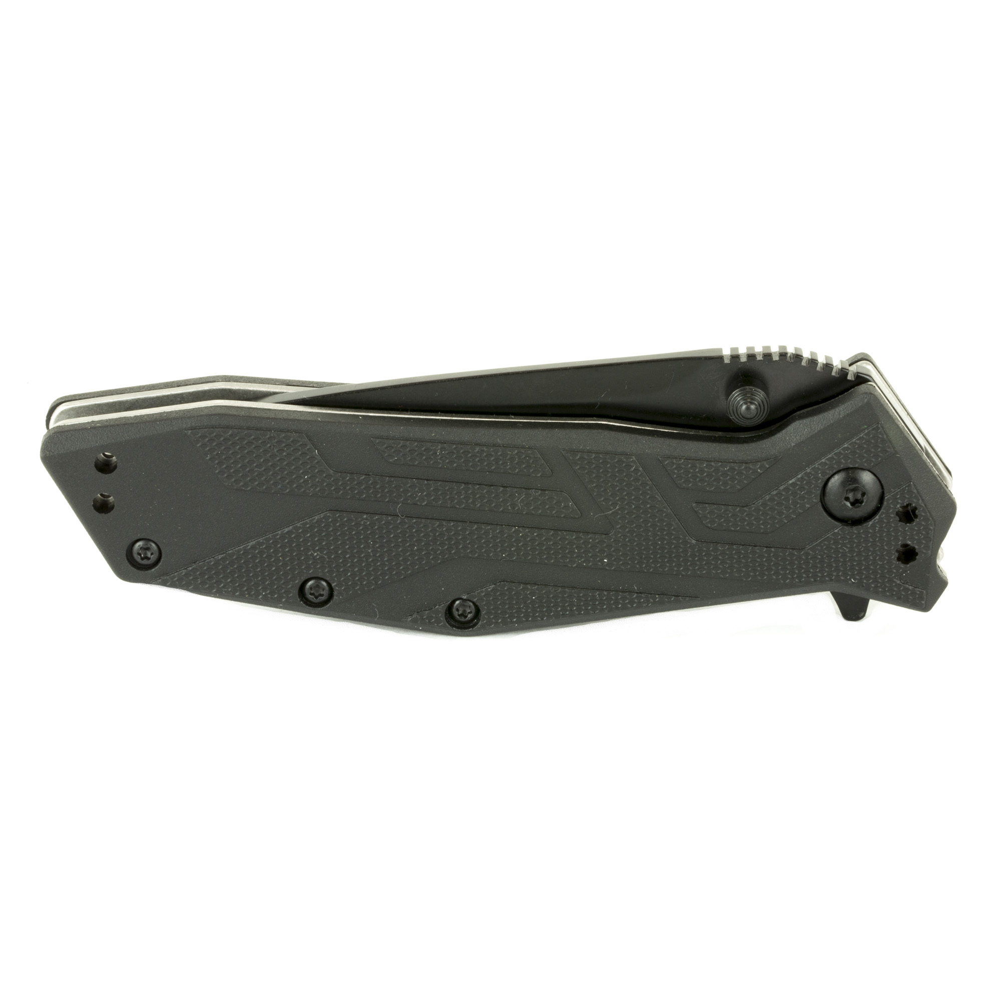 Kershaw 1990 Brawler 3” Folding Tanto Plain Black Oxide 8Cr13MoV SS Blade Black Glass-Filled Nylon Handle Includes Pocket Clip
