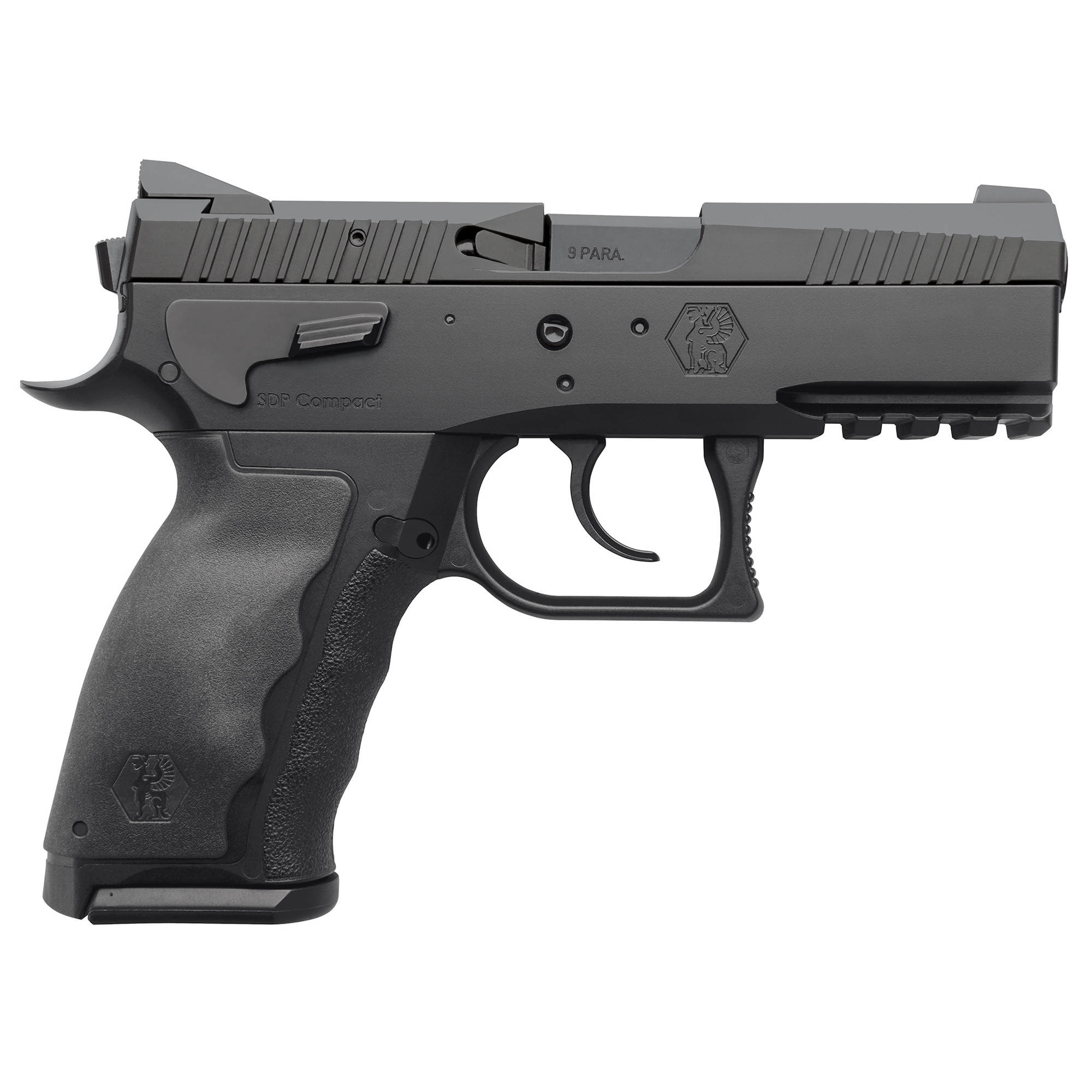 Sphinx WWSXXE011 Sphinx SDP Compact Alpha 9mm Luger 15+1 3.75” Barrel, Anodized Aluminum Frame w/Beavertail & Picatinny Accessory Rail, Serrated Black PVD Steel Slide, Interchangeable Backstrap Grip