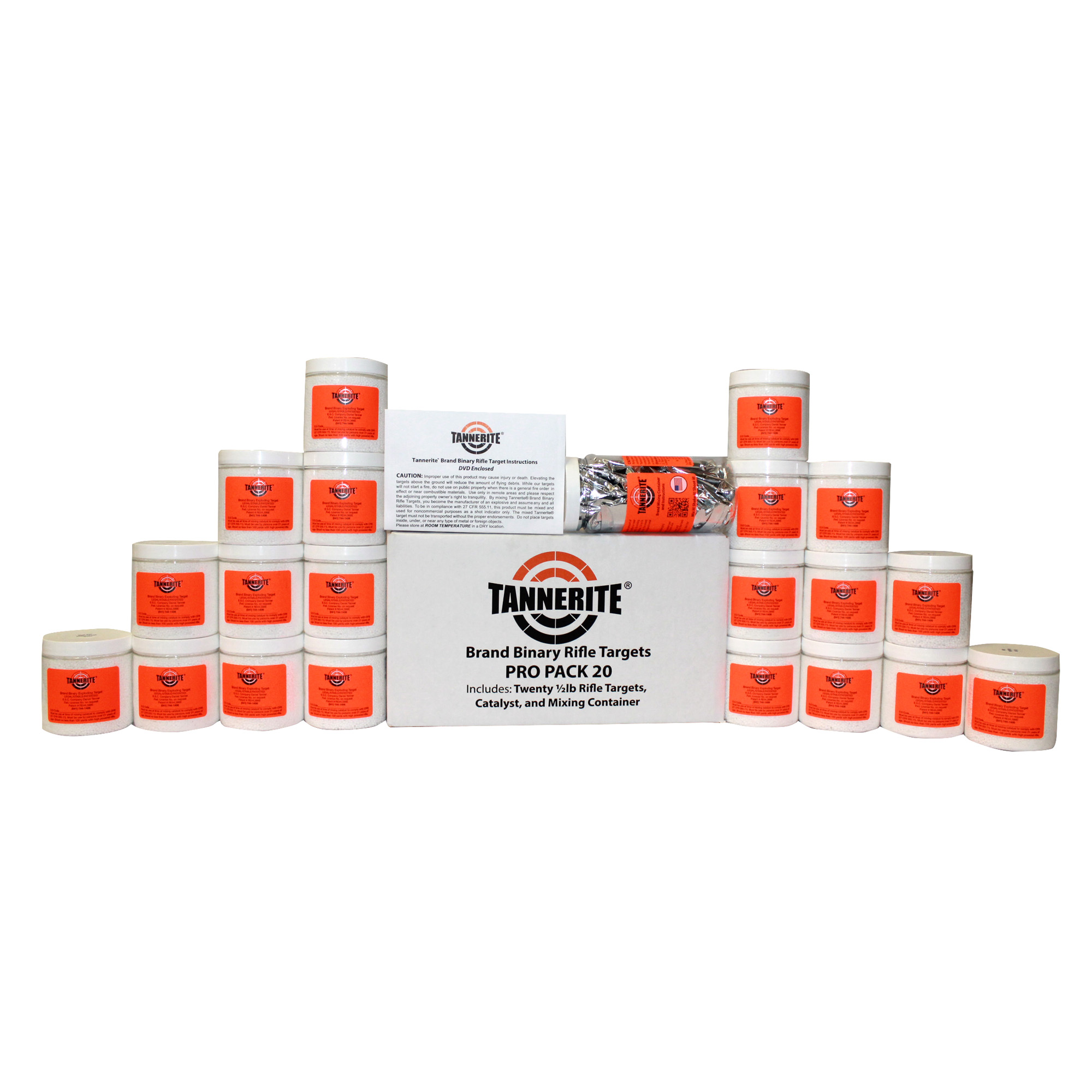 Tannerite PP20 Pro Pak Impact Enhancement Explosion White Vapor Centerfire Rifle Firearm 0.50 lb 20 Targets