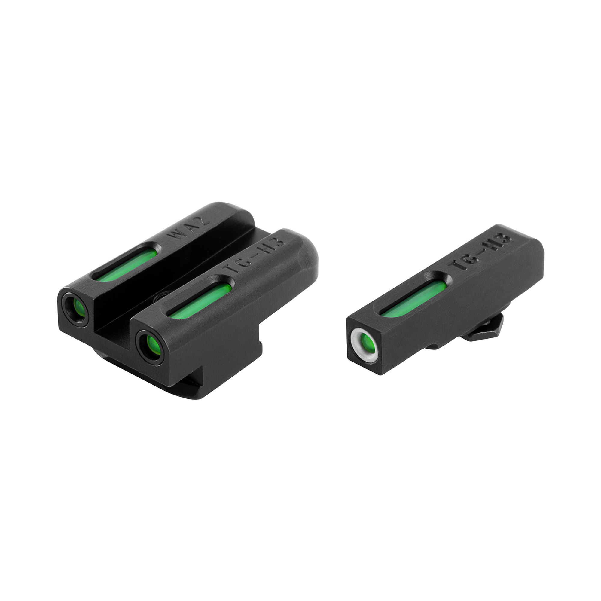 TruGlo TG-TG13WA2A TFX 3-Dot Set Tritium/Fiber Optic Green with White Outline Front, Green Rear with Nitride Fortress Finished Frame for Walther PPS