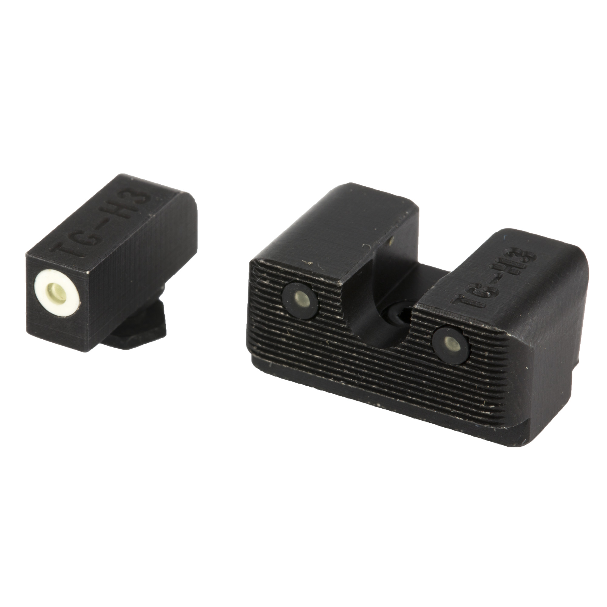 TruGlo TG231G2W Tritium Pro High, White Outline Tritium Front/ Green Tritium Rear/Black Nitride Fortress Frame, Compatible w/Most Glock Except MOS, Front Post/Rear Dovetail Mount