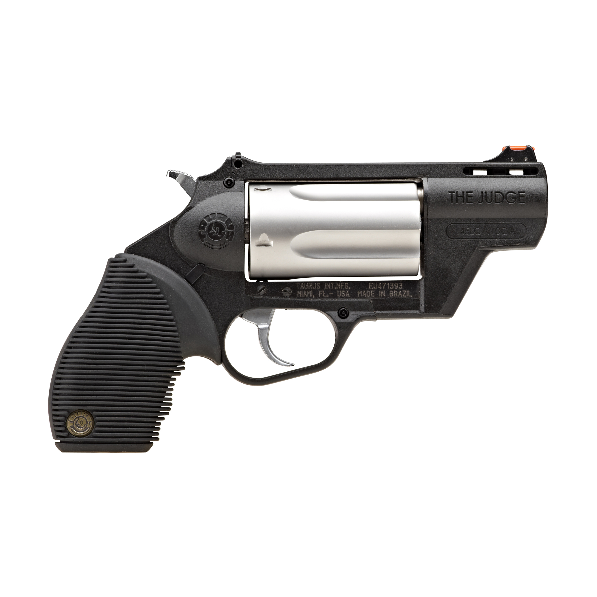 Taurus Judge Public Defender 45 Colt/410 Gauge 5rd 2.50” Matte Stainless Cylinder Black Polymer Frame Black Ribber Grip
