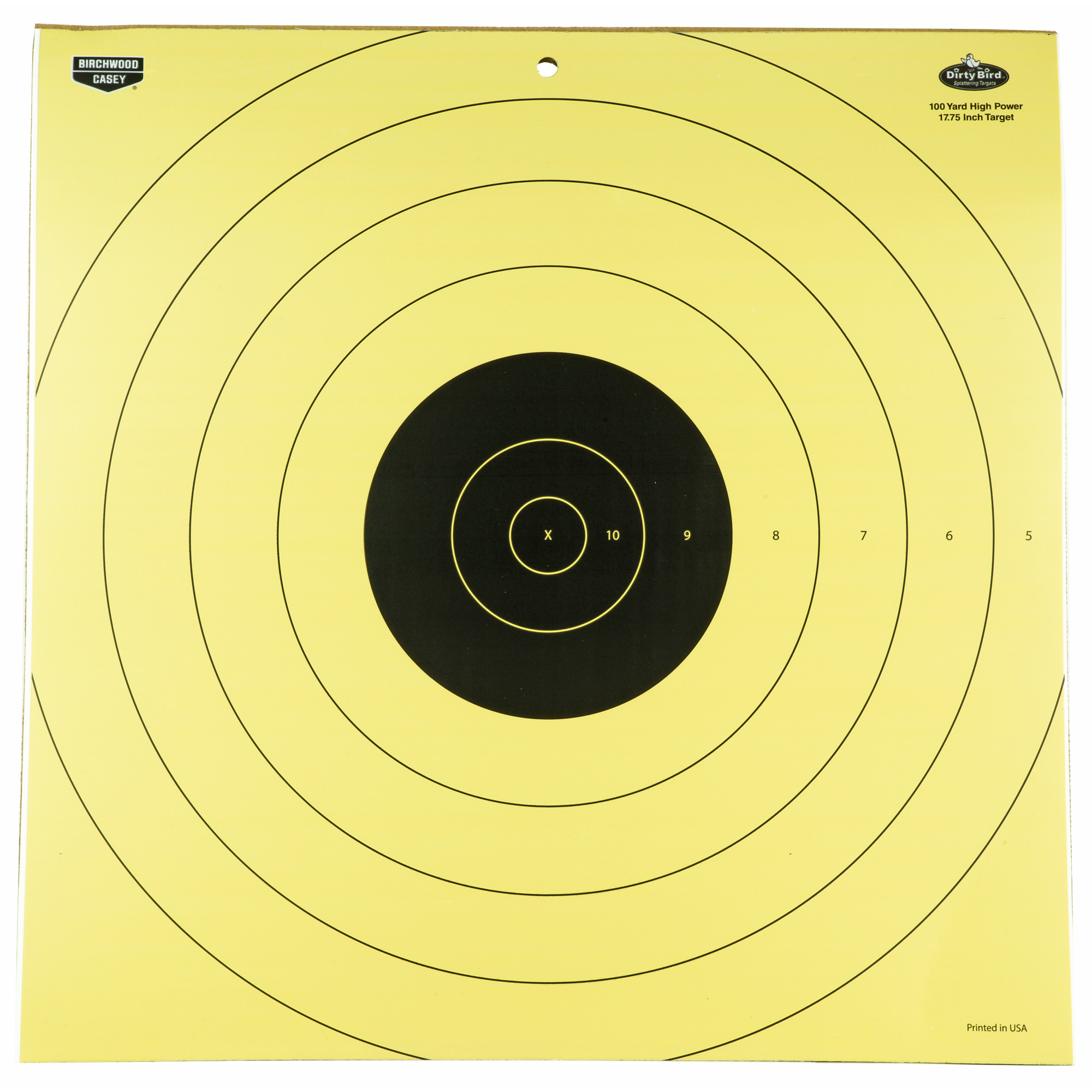 Birchwood Casey 35186 Dirty Bird 17.25” Bullseye Tagboard Hanging 100 yds Rifle Black/White 5 Pack