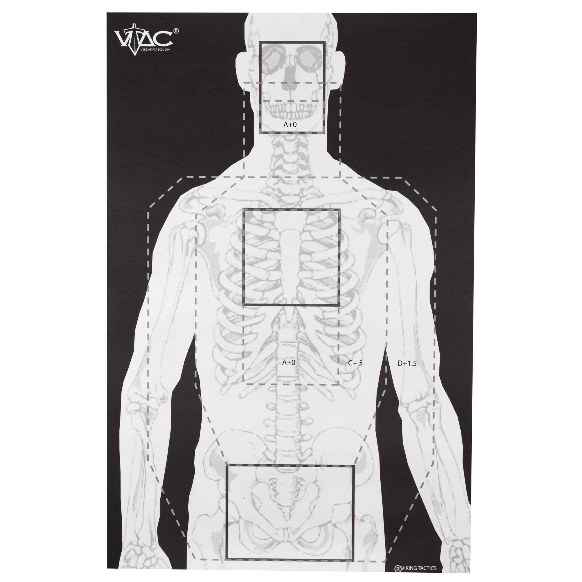 Action Target VTACP100 Sighting Advanced Training Marksmanship/Silhouette Heavy Paper 23” x 35” Black/Gray/White 100 Per Box