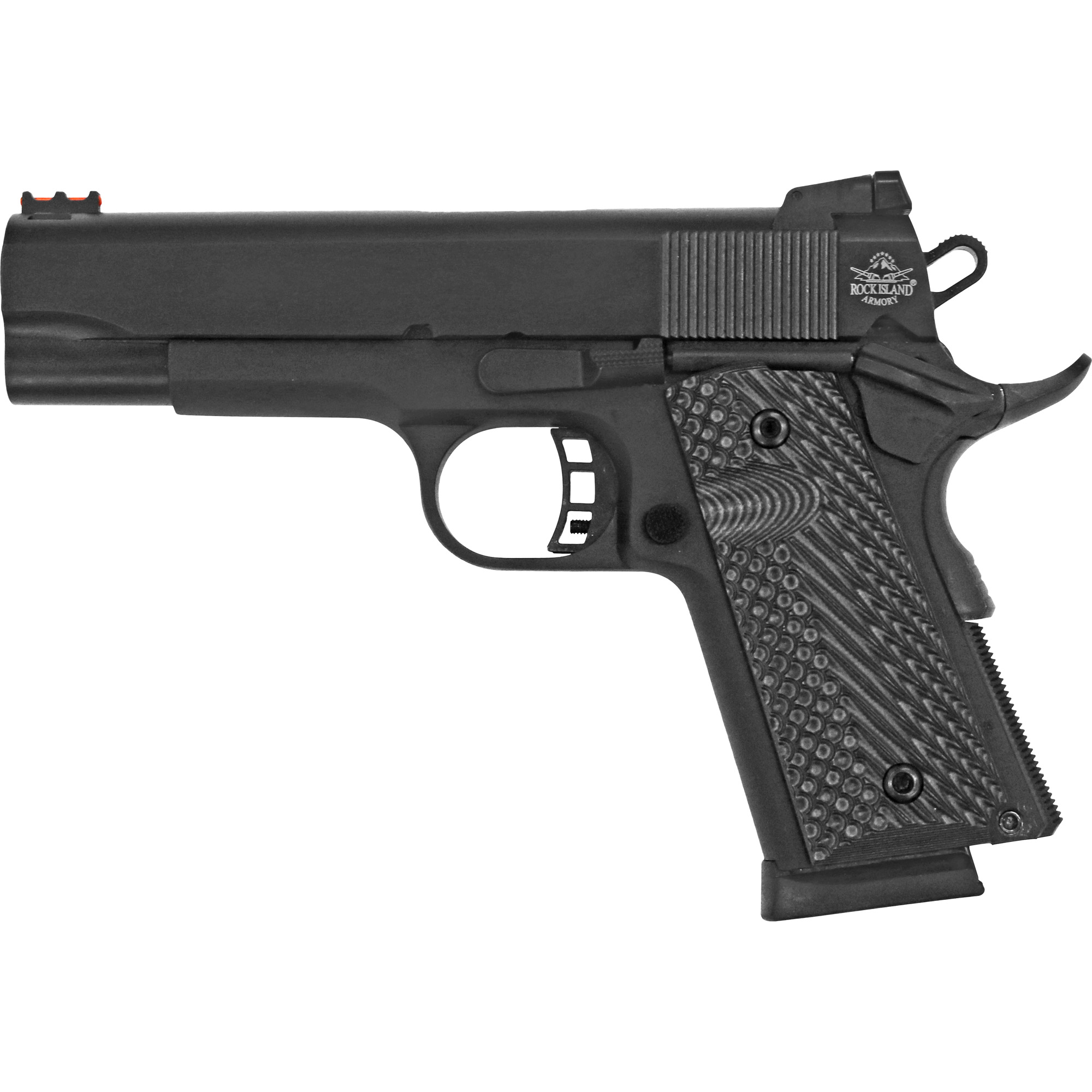 Rock Island 51857 Rock Ultra CCO 45 ACP 7+1 4.20” Button-Rifled Barrel, Black Parkerized Serrated Steel Slide, Black Anodized Aluminum Frame w/Beavertail, G10 Tactical Grip, Right Hand