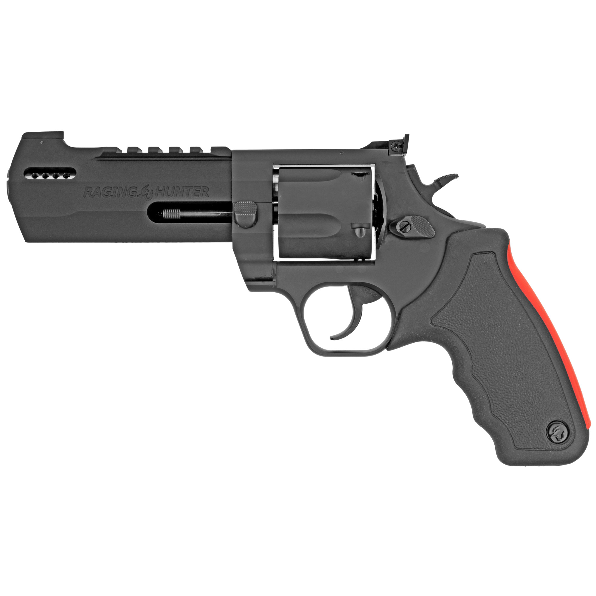 Taurus 2454051RH Raging Hunter 454 Casull 5rd 5.12” Matte Black Oxide Steel Black Rubber with Integrated Red Cushion Insert Grip