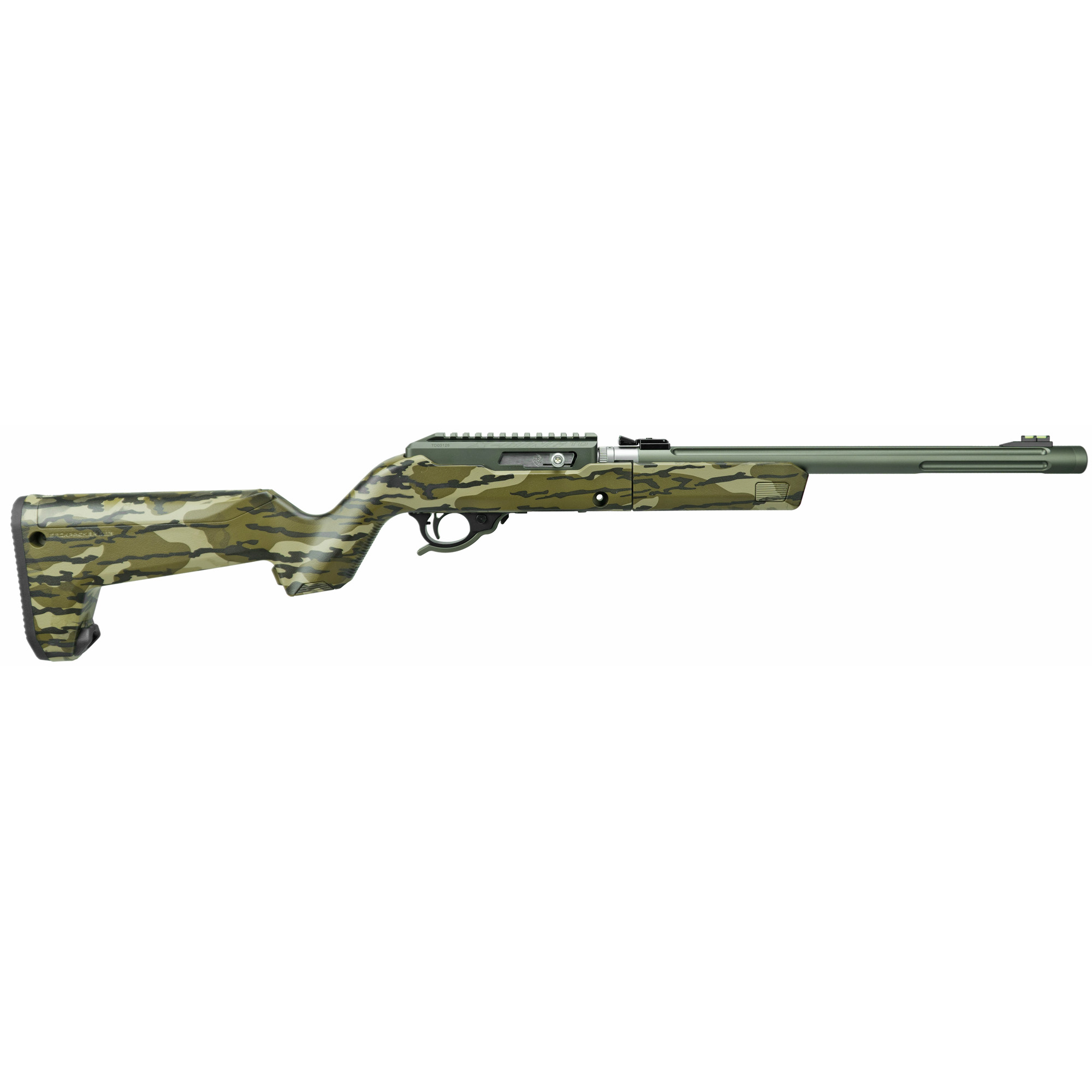 Tactical Solutions ATDMODBBMOB X-Ring Takedown VR 22 LR 16.50” 10+1 Matte Olive Drab Mossy Oak Bottomland Magpul X-22 Backpacker Stock Ambidextrous Hand