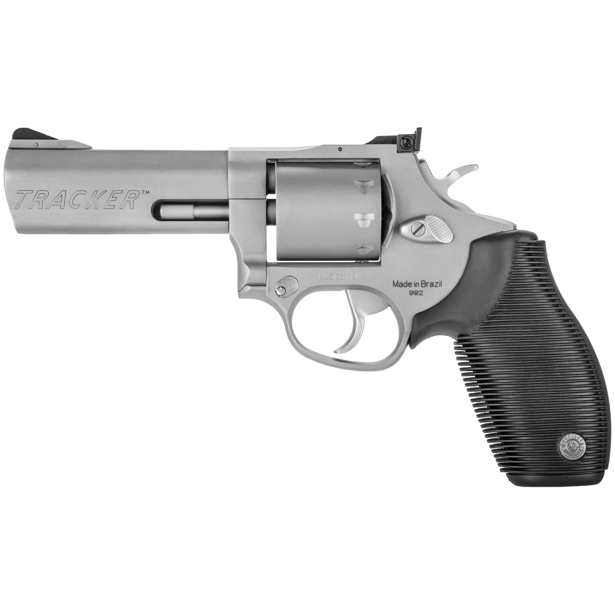 Taurus 2992049 Tracker 992 22 LR or 22 WMR 9rd 4” Barrel, Overall Matte Finish Stainless Steel & Black Ribber Grip Includes Cylinder