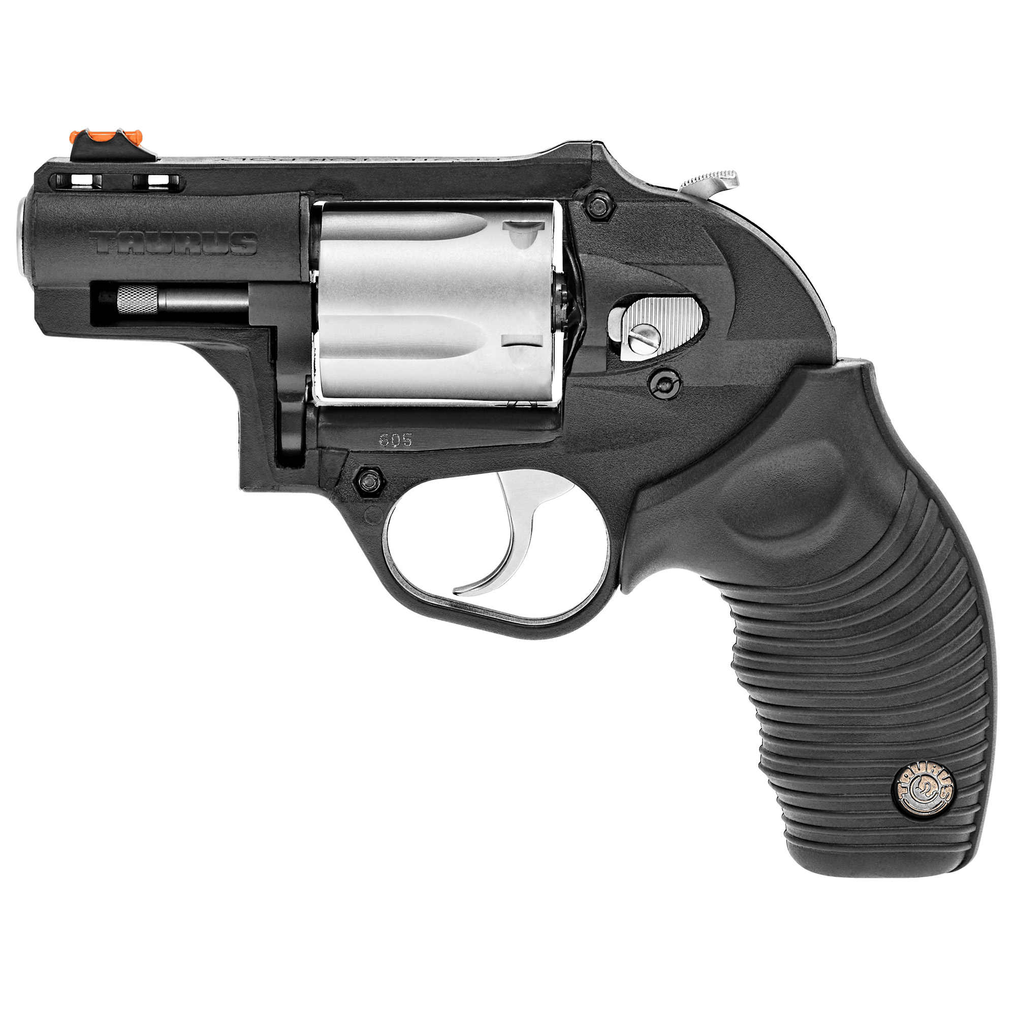 Taurus 2605029PLY 605 Poly Protector 38 Special +P or 357 Mag 5 Shot 2” Black Finish Barrel, Matte Stainless Finish Cylinder, Black Finish Polymer Frame & Black Ridged Rubber Grip