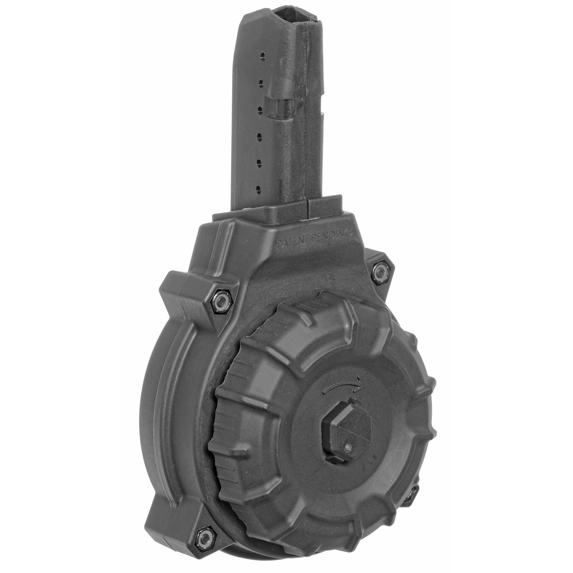 ProMag DRMA12 Standard 50rd Drum 9mm Luger Fits AR-15 Compatible w/ Glock Style Mags Black DuPont Zytel Polymer