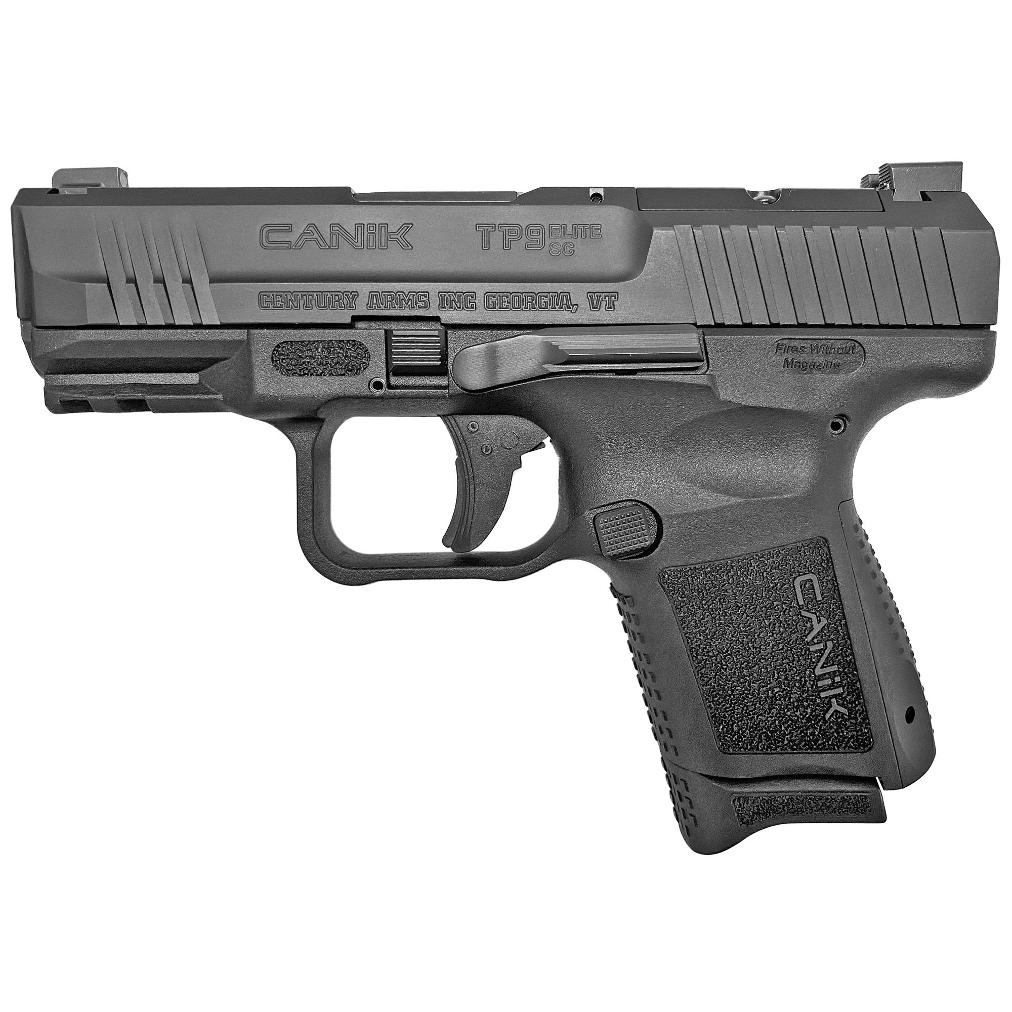 Canik TP9 Elite Subcompact 9mm 3.60”,12+1 Black Frame Black Nitride Steel Slide Black Interchangeable Backstrap Grip